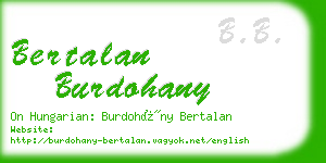 bertalan burdohany business card